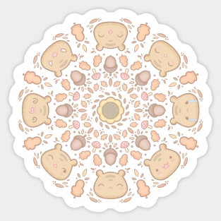 Cute Squirrels mandala Sticker